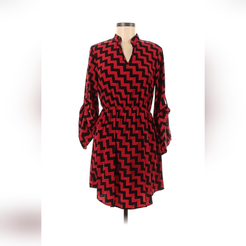 Poema Red and Black Bell Sleeve Sundress